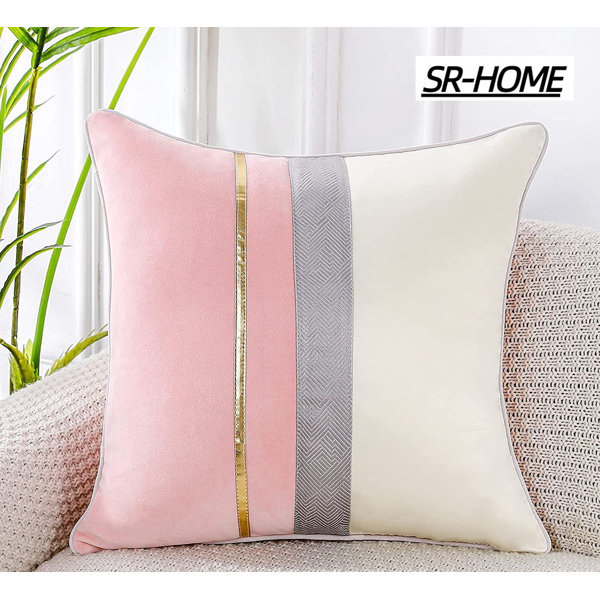 SRHOME Striped Velvet Pillow Cover Wayfair